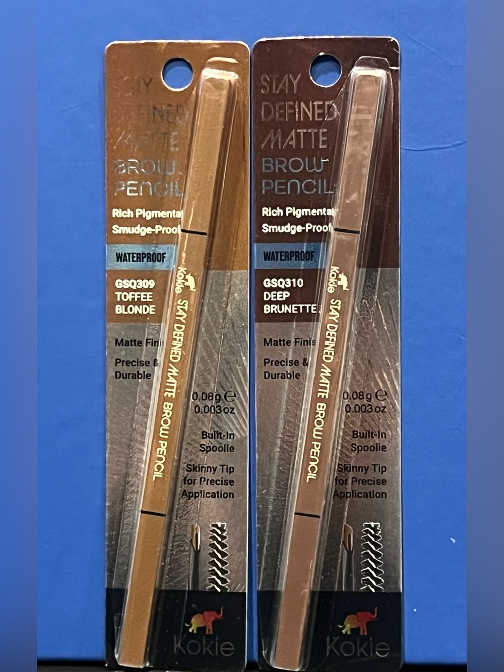 Kokie Stay Defined Matte Brow Pencil - Toffee Blonde & Deep Brunette